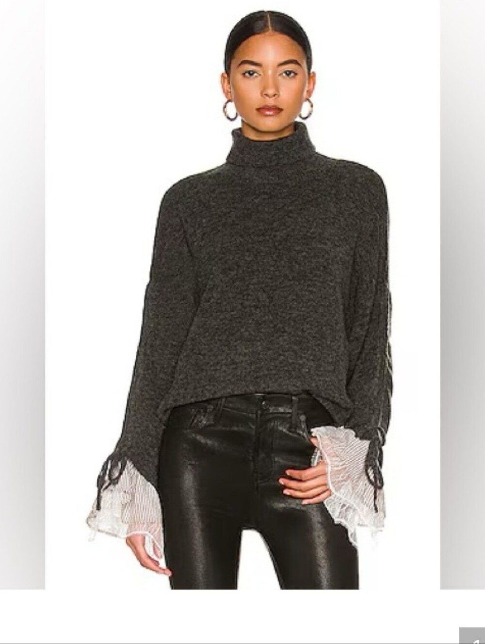 Cinq A Sept Atlas Sweater with Lace Cuff
